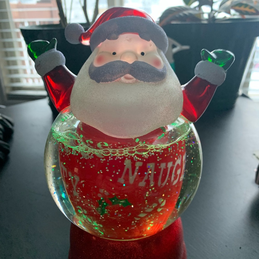 Christmas snow globe with light and motion